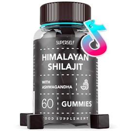 Himalayan Shilajit Gummies with Ashwagandha - High Potency Shilajit with Turmeric & Ashwagandha 2500mg- Natural Energy Boost for Men & Women - Rich in Fulvic Acid - 60 Gummies