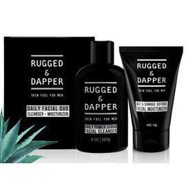 RUGGED & DAPPER RUGGED & DAPPER Daily Duo Skincare Set for Men | Includes Age + Damage Defense Moisturizer & Daily Power Scrub Face Wash