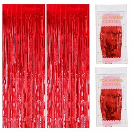 2 Pcs Curtain Party Decorations, Glitter Foil Fringe Curtain, Backdrop Streamers Foil Curtain, Flow Silk Curtain, Tinsel Glitter Curtain, for Birthday Party Wedding Holiday Backdrop Decoration