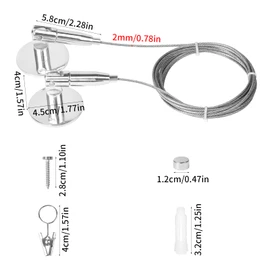 Doryum Stainless Steel Clothesline, 3 Meters Curtain Wire Rod with Clothespins and Screws, Heavy Duty Cable Wire Rope for Window Shower Curtain, Hanging Clothes, Photos