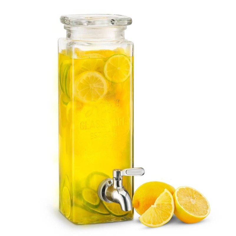 Kook Drink Dispenser, 80 oz, Water Dispenser Countertop, Glass Drink