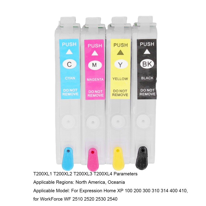 4 Colors Ink Cartridge with Permanent Chip Refill Printing Boxes