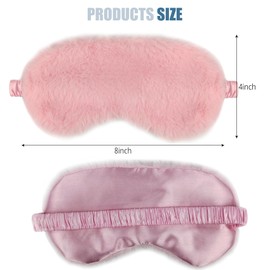 KKUADCEHI KKUADCEHI 1 Pcs Colors Eye Mask for Sleeping, Sleepover Stuff, Soft, Elastic Band Plush Sleeping Eye Mask, for Everyone Travel Nap Sleeping (White,Pink)