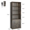 GAOMON Bookcase with Doors Farmhouse Bookshelf 11.8in Depth Wooden Display