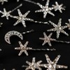 5 PCS Stars Hair Bobby Pins for Women Silver Snowflake