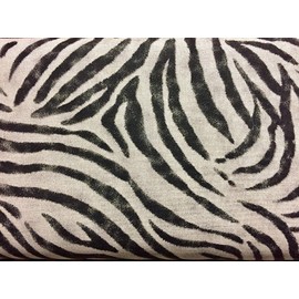 ZEBRA SKIN Animal Print Fabric Striped Linen Cotton Blend - curtains decor dress furnishing - Black & Cream Stripes (SAMPLE 10cm x 10cm)