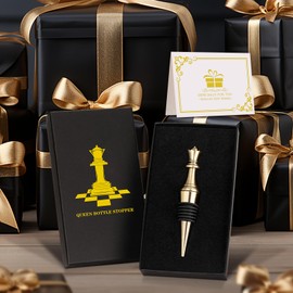 LKKCHER Chess Queen Weinverschluss, Weingeschenke für Männer Frauen Schachfans Buffspieler Liebhaber, Flaschenverschlüsse für Wein Champagner, Geburtstagsgeschenke, Weinsparer, Weinzubehör, Bronze