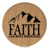 Enthoozies Faith Can Move Mountains Religious Tan Laser Engraved Leatherette