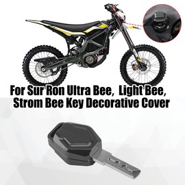 JESTOP Key Cover Cap for Sur-Ron, CNC Aluminum Key Head Cover Key Case Head Shell Holder, Key Decorative Cover For Sur-Ron Ultra Bee, Light Bee X/S, Strom Bee (Black)