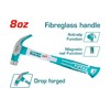 TOTAL Claw Hammer, 8oz/220g Magnetic Nail Function Anti-Slip Function Drop-Forged