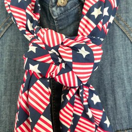 100% Cotton Bandana Scarf Wild Rag - Cowboy Western Scarves for Men & Women, Full Color on Both Sides (BIG BAD BANDANA - Patriot, 36")