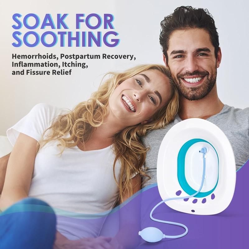 FRECHMOON Sitz Bath for Toilet Seat, Hemorrhoids and Postpartum Care,