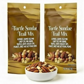 Turtle Sundae Nice Nut Trail Mix – Sweet & Salty Snack Mix with Almonds, Caramel Candy Cups, Truffles, White Chocolate Chips & Pecans – Nice 2 Pack (6oz Each, 12oz Total)