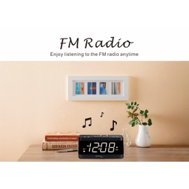 ZAPALA expert Alarm Clock Radio, 2 Alarms Large LED Display Digital FM Clock Radio with USB Charging Port, Adjustable Volume & Dimmer, Snooze for Deep Sleepers Kids