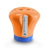 Pool Dosierschwimmer mit Thermometer orange großer Chlordosierer Chlorspender für ChlorTabs,