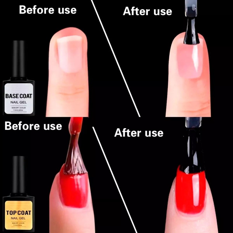 Veraly Kit Base Coat + Top Coat Para Polygel Esmalte