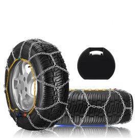 SCITOO HKN130 Snow Chains For Car Pickup Trucks SUV,Universal Emergency Tire Traction Chain,Anti-Skid Thickening Tire Chains Width 215 225 235 245 255 275mm(17" 18" 19" 20")- Set of 2