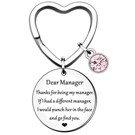HULALA Funny Thank You Manager Gifts For Women Keyring Keychain Thanks For Being My Manager Key Rings For Boss Leader Leaving Retirement Farewell Presents
