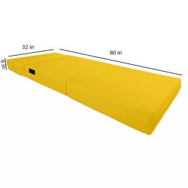 Danfuton Folding Foam Mattresses, Portable Chair Bed Lounger, 6 x 32 x 80, Yellow