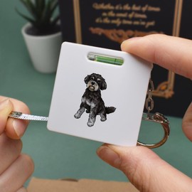Azeeda 'Miniature Schnauzer' Keyring Tape Measure/Spirit Level Tool (KM00022958)