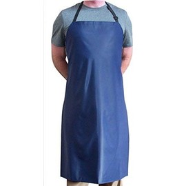 Tuff Apron Blue Heavy Duty Waterproof with Neck Adjuster Durable Long Kitchen Dishwashing Bib 41" x 27" PVC Vinyl