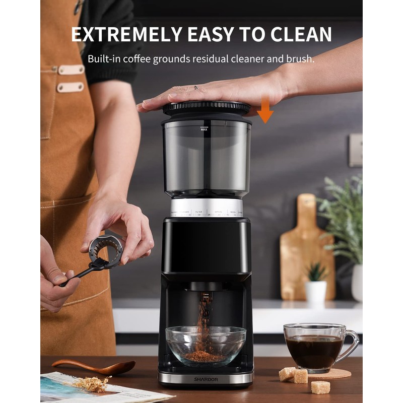 SHARDOR Conical Burr Espresso Coffee Grinder Electric with Precision Timer