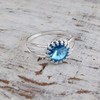 Custom Aquamarine Ring Silver Cocktail Ring March Birthstone Silver Aquamarine