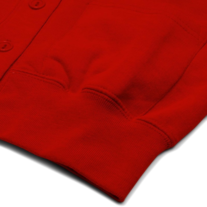 ZECO School Sweatshirt Cardigan Red