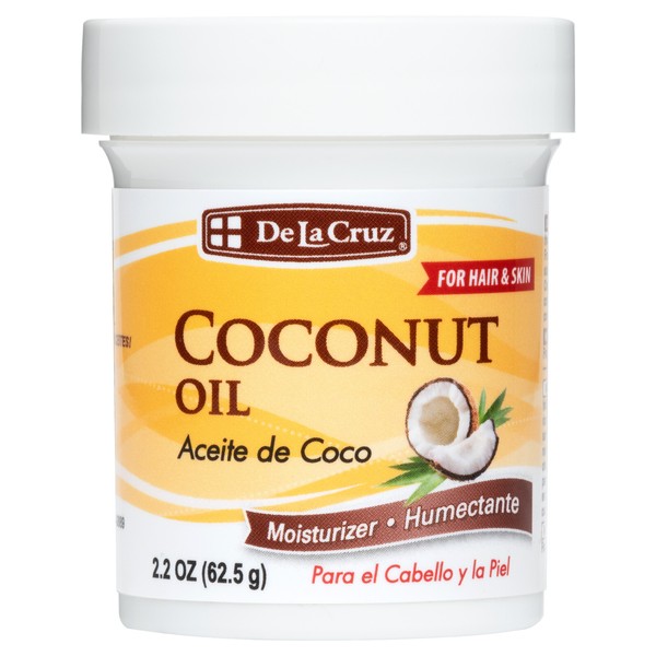 De La Cruz Coconut Oil, Expeller-Pressed, No Parabens / Dyes, Made in USA 2.2 OZ