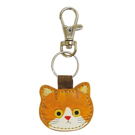 AAGWW Cat Key Chain Keychain Creative Character Cute Bag Zipper Charm Accessory Gift, orange white cat