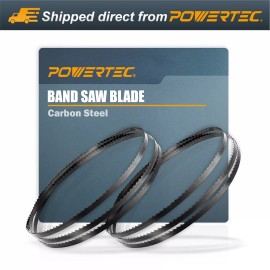 POWERTEC 13131-P2 62" x 1/4" x 6 TPI Band Saw Blade, Ryobi 9" Bandsaw, 2PK