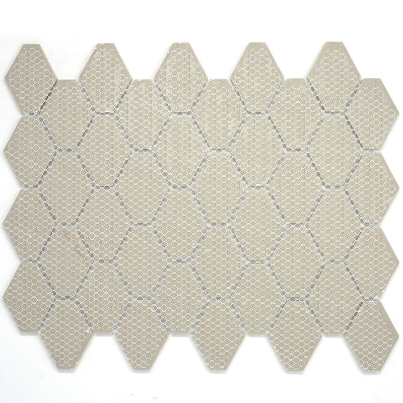 BT-PM7 White Glossy Diamond Shape Beveled 3D Porcelain Mosaic Tile