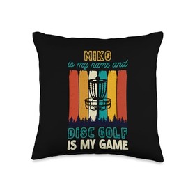 Miko Is My Name Disc Golf Is My Game Tee Pad Player Throw Pillow