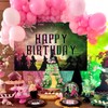 Witch Theme Party Decorations,5x3FT Witch Happy Birthday Banner, Backdrop, Pink