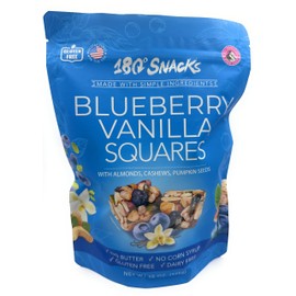 180 Snacks, Blueberry Vanilla Squares, with Almonds, Cashews, Pumpkin Seeds, 15 oz.