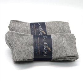 GENTLEAGU Viscose Bamboo Men's Thin Dress Socks Lightweight Wholesale Bulk Bratherable Soft Crew Sock Stretch 48 Pairs (9-12, Grey)