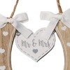 Wedding 'Mr & Mrs' 'Just Married' Wooden Horseshoe with Hearts