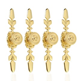 Set of 4 Vintage Style Pull Handle Door Knobs Back Plate for Home Furniture Drawers Cabinets Wardrobes Cupboard Cabinet with Screw Gold
