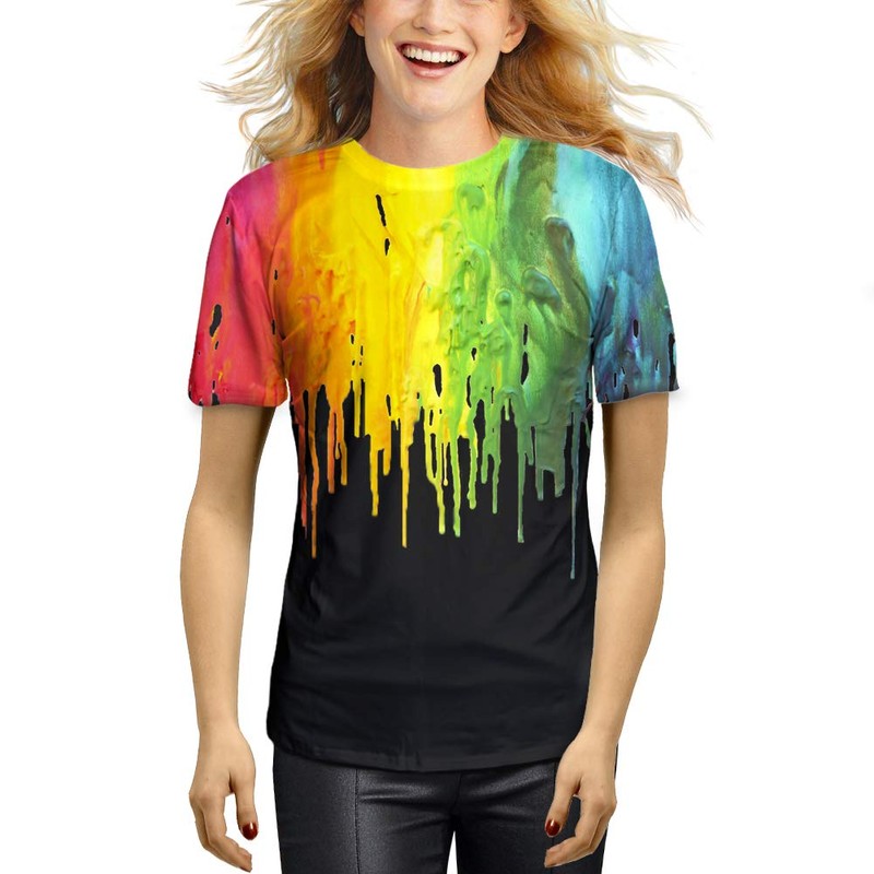Asylvain Unisex Paint Splatter Shirt 3D Print Colorful Graphic Cool