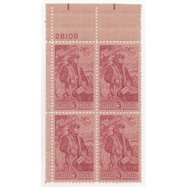 USA Postage Stamp Plate Block Of 4 With Plate Block Number 1965 Dante Alighieri Issue Scott #1268