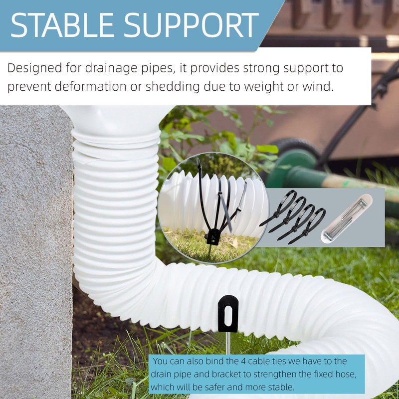 2pcs Premium Adjustable Gutter Downspout Extensions U Bracket, Heavy-Duty Galvanized