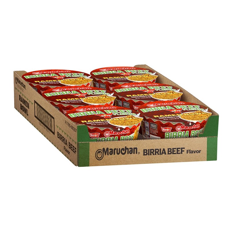 Maruchan Bowl Birria Beef, Microwaveable Ramen Soup Mix, 3.39 Oz,