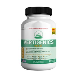 Vertigenics Max – Brain & Focus Support Supplement – Extra Strength Neuro Formula with Vitamins, Minerals & Herbal Blend – Supports Clarity, Alertness & Energy – 60 Capsules (1)