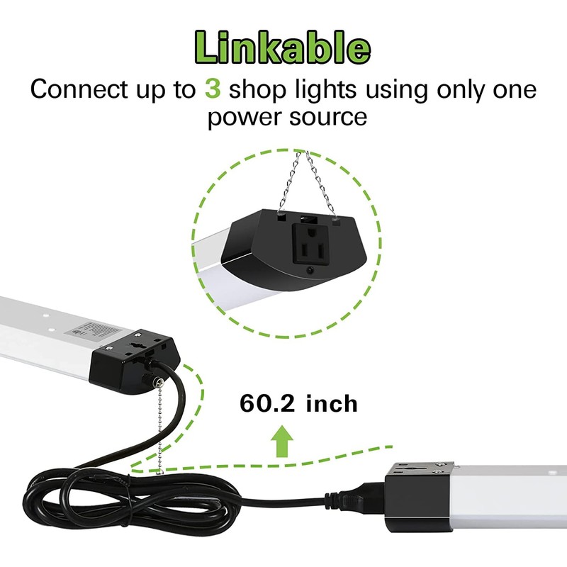 hykolity 4FT 120W LED Shop Light Linkable, 13000lm(400w Equivalent), 5000K