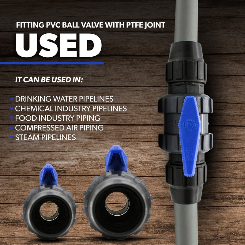 DOJA Barcelona PVC Fitting Valve Pack 1 32 mm PTFE