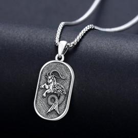 enjoylifecreative 12 Zodiac Sign Necklace for Men Women 925 Sterling Silver Constellations Horoscope Pendant Jewellery Gifts for Men Women, Sterling Silver, No Gemstone