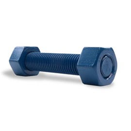 5/8" - 11 Thread Size, 3-1/2" Long, B7 Blue PTFE Coated Threaded Rods, with HH Nuts (5 rods, 10 Nuts)