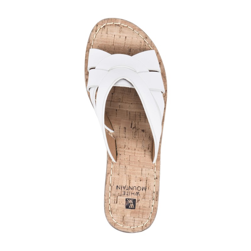 WHITE MOUNTAIN Shoes Samwell Women's Wedge Sandal, White/Burn/Smooth, 7.5 M