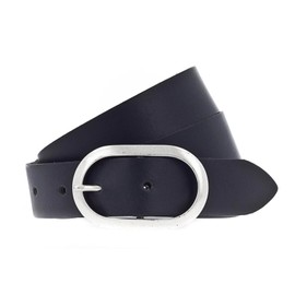 Vanzetti Women's Leather Belt 30 mm Double Buckle, black