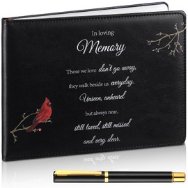 Yingzhao Memorial Funeral Guest Book with Pen 144 Pages Cardinal Funeral Guest Sign in Book for Memorial Service Celebration of Life Party Supplies in Loving Memory(Those We Love)